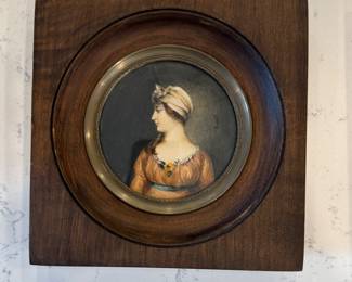Framed Antique French Miniature Portrait Painting - 2 Available. Photo 1 of 2.