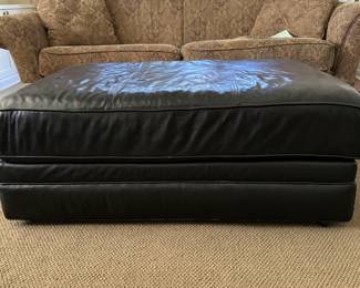 Walter E. Smithe Leather Ottoman. Measures 46" x 32" x 18" H. Photo 2 of 2.
