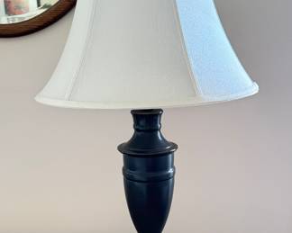 Pair of Black Metal Table Lamps.