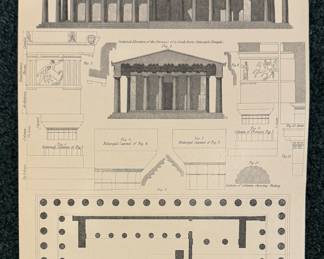 Vintage Encyclopedia Britannica, Ninth Edition Architectural Lithograph.