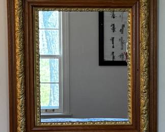 Wood & Gilt Mirror. Measures 26" x 29". Photo 1 of 2.