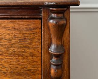 Vintage 4-Drawer Chest of Drawers with Glass Pulls. Measures 38"W x 21" D x 36" H. Photo 3 of 4.