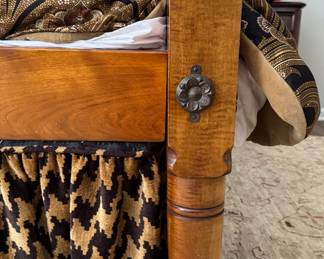 Antique Tiger Maple Queen Size Four Poster Bed. Photo 4 of 4.