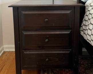 Pair of 3-Drawers Mahogany Finish Bedside Tables. Photo 1 of 2.