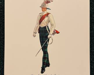 Set of 12 Dewar's White Label Scotch Lithographs: Regimental Series of Scotch Officers. Photo 11 of 12.