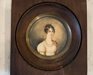 Framed Antique French Miniature Portrait Painting - 2 Available. Photo 2 of 2.
