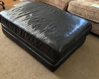 Walter E. Smithe Leather Ottoman. Measures 46" x 32" x 18" H. Photo 1 of 2.