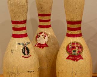 Set of 3 Vintage Bowling Pins.