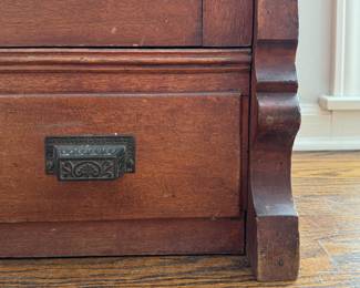 Antique Glass Front Two Door Cabinet. Measures 36" W x 15" D x 56" H. Photo 3 of 4.