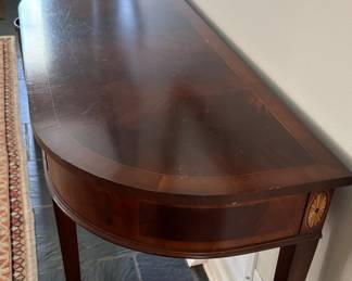 Reproduction Mahogany Demi-Wood with Satinwood Inlay. Measures 42" W x 17" D x 31.5" H. Photo 2 of 3.