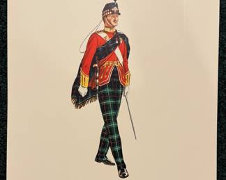 Set of 12 Dewar's White Label Scotch Lithographs: Regimental Series of Scotch Officers. Photo 10 of 12.