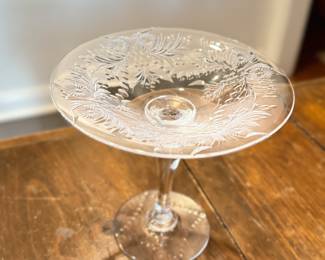 Vintage Cut Glass Footed Compote - 2 Available. Photo 2 of 3.