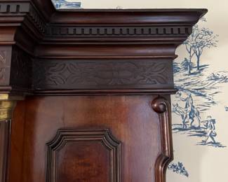 Antique English Federal Style Mantle Mirror. Measures 68" W x 36" H. Photo 4 of 5.