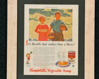 Vintage Campbells Vegetable Soup Advertisement.