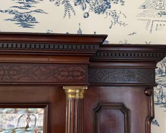 Antique English Federal Style Mantle Mirror. Measures 68" W x 36" H. Photo 2 of 5.