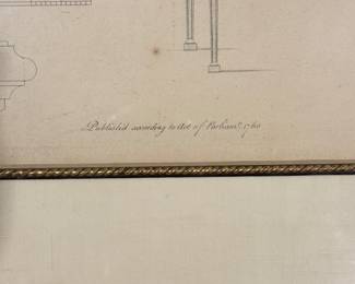 Antique Etching, "A Lady's Writing Table & Bookcase." Photo 2 of 2.