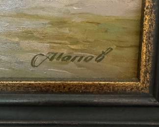 "On The River," A. Popoff. Original Oil on Canvas. Photo 2 of 2.