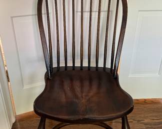 Set of 10 Antique Reproduction Oak Windsor Chairs. Set Includes 2 Arm, 4 Splat Back and 4 Stick Back Chairs. Photo 7 of 8.