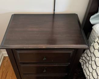 Pair of 3-Drawers Mahogany Finish Bedside Tables. Photo 2 of 2.