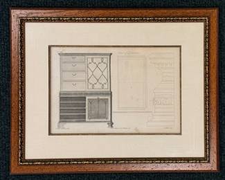 Antique Etching, "Chest of Drawers." Photo 1 of 2.