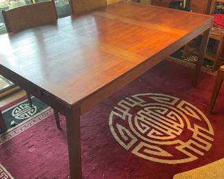 American of Martinsville table and chairs. Danish MCM   65 x 39 x 29 plus two leaves