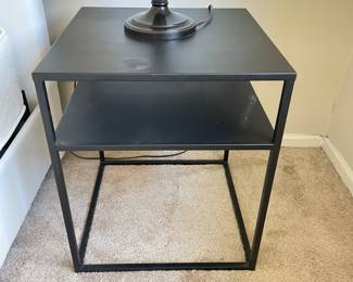Metal Black End Table, 20"W x 24"H x 24"D,  was $135, NOW $85             -                                                                                                                                 To Purchase:                                                                                                    1. Please email us at EstateSalesByMagnolia@gmail.com
2. Include a brief description of the Item, Price,  Your Name & Phone Number!
3. PLEASE DO NOT GIVE US ITEM # AS THEY CHANGE EVERY TIME WE MARK AN ITEM SOLD!
4. We will be taking the emails in order of which we receive them. We will be selling items on a first come, first serve basis.
5. We will call you for your credit card information.
6. ​Once CC is processed, we will give you the date, time & address of the pickup.
7. PLEASE BRING MUSCLE TO REMOVE YOUR ITEMS FROM THE HOME!
8. All Sales Are Final!                                                             