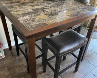 High top table & 4 stools, $125