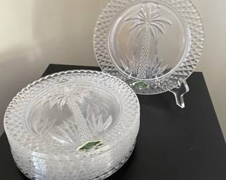Shannon crystal palm tree dessert plates ~