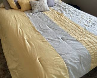 Yellow/White/Grey Queen Comforter set, $34