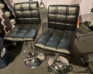 Pair of Black chrome stools, $95