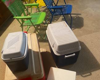 Get summer ready! Coolers and vintage lawn chairs 