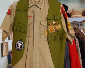 Boy Scout uniform and pins circa 60-70s