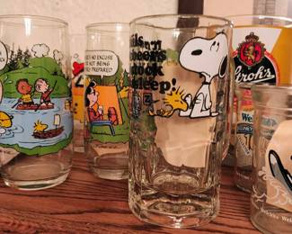 Peanuts collectibles - but  the Stroh's glass sold (sorry). Snoopy and his friends are still hanging around but not for long!
