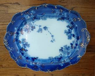 Lugano Pattern Ridgway England Flow Blue Royal Semi Porcelain Platter 