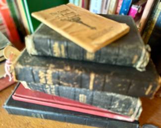 Stack of vintage Bibles