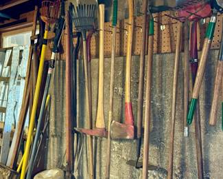 Wall of vintage tools