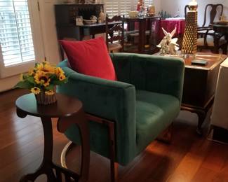 Smart and stylish green club chairs. 