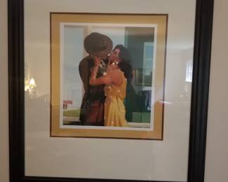 One of several nicely framed Jack Vettriano prints.