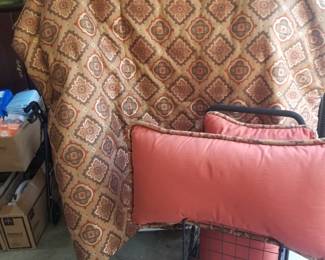 Custom made King size comforter and custom bolster/pillows.