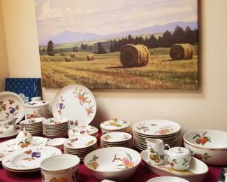 Great contemporary canvas with more Royal Worcestershire "Evesham" all priced to go.