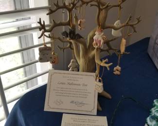 Lennox Halloween Tree with all 12 ornaments 