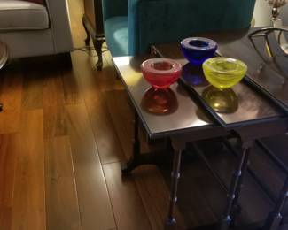 Mahogany stack tables. 