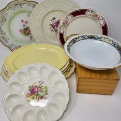 Antique China Platters Plates Plus Serving Bowl