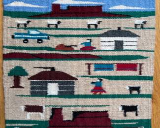 Small Pictorial Navajo Rug by Alice Sequine