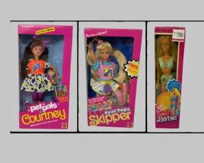 Vintage 1978 Malibu Barbie, 90s Skipper Courtney SEALED