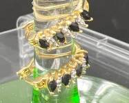 Pair of Topaz Diamond Sterling Silver 925 Hoop Style Earrings