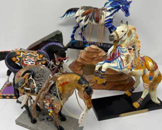 Four Trail of Painted Ponies Statues  1st Edition