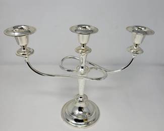 Twisted Arm Silverplate Candle Holder