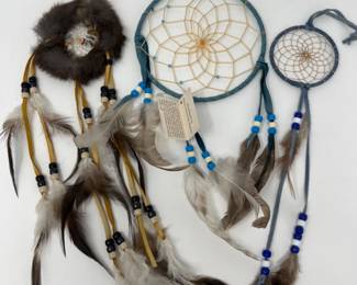 Native American Handcrafted Trio Dreamcatchers