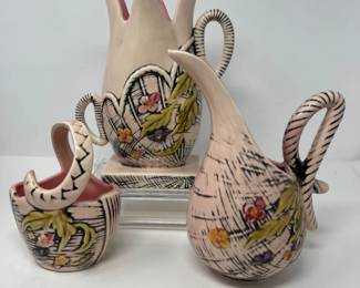 Blossom Flite Trio of Vintage HULL Pottery Vases PLEASE READ